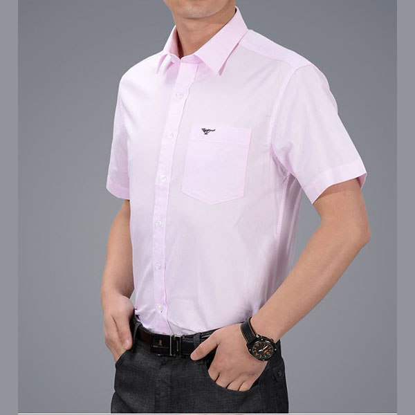 短袖男衬衫-粉色